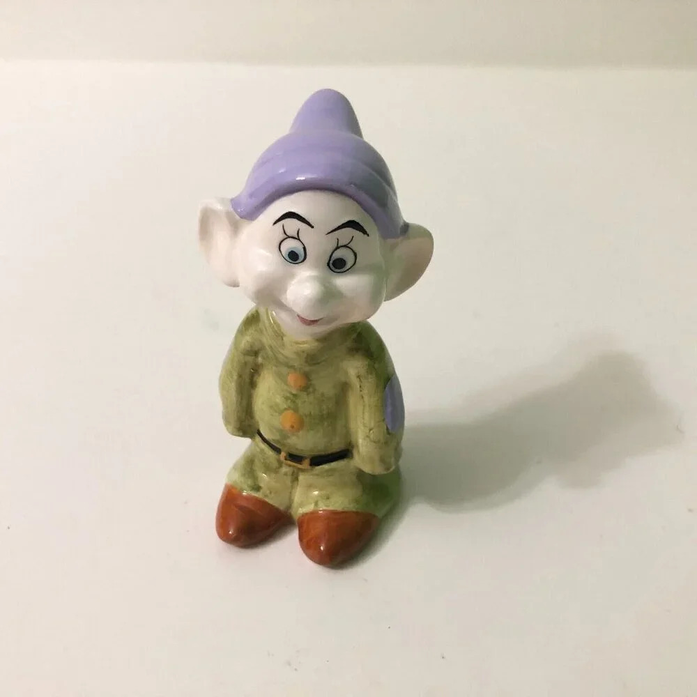Dopey Figurine Ceramic Snow White 3 Inch Tall Figure Unmarked